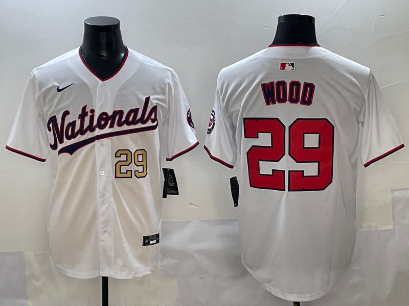 Men 2025 Washington Nationals #29 Wood White Game Nike MLB Jersey style 4->washington nationals->MLB Jersey